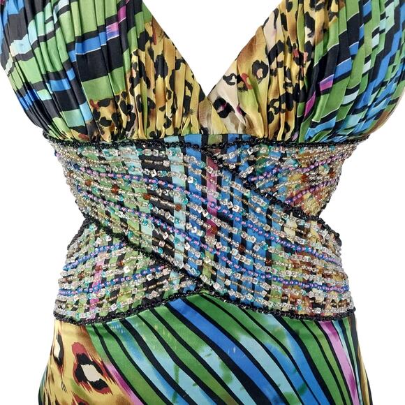 La Femme Vibrant Animal Print Maxi Dress - Picture 5 of 12